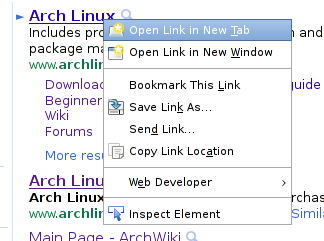 Firefox 4.0 open in tab