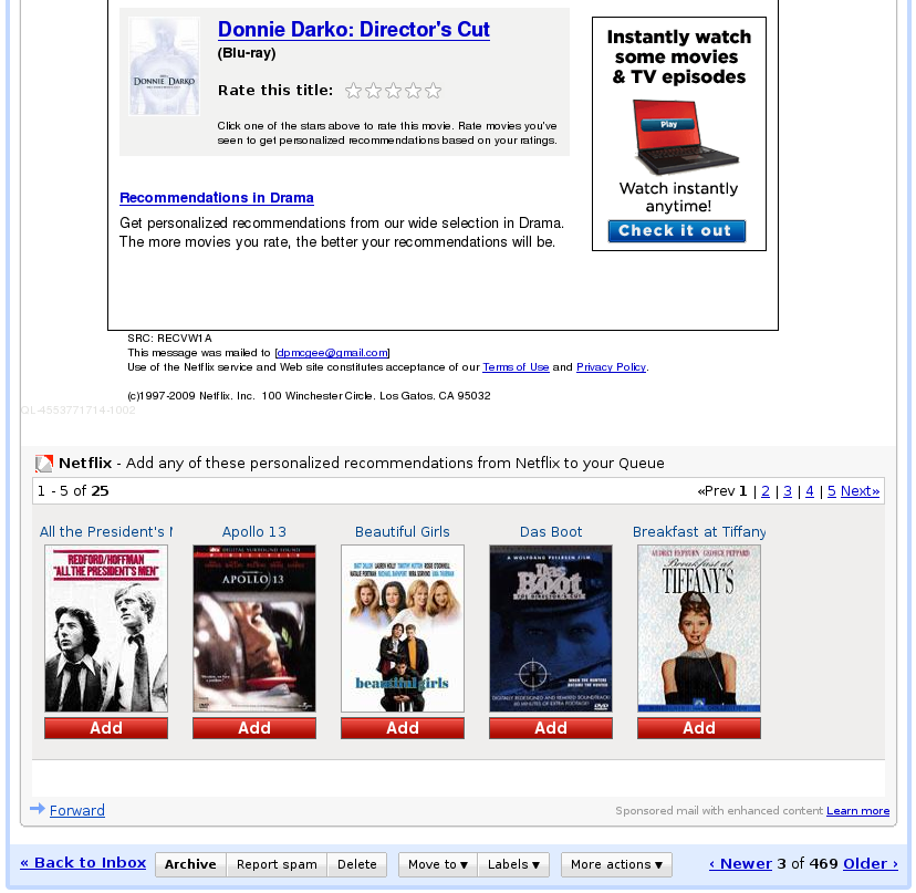 toofishes.net - Gmail + Netflix?